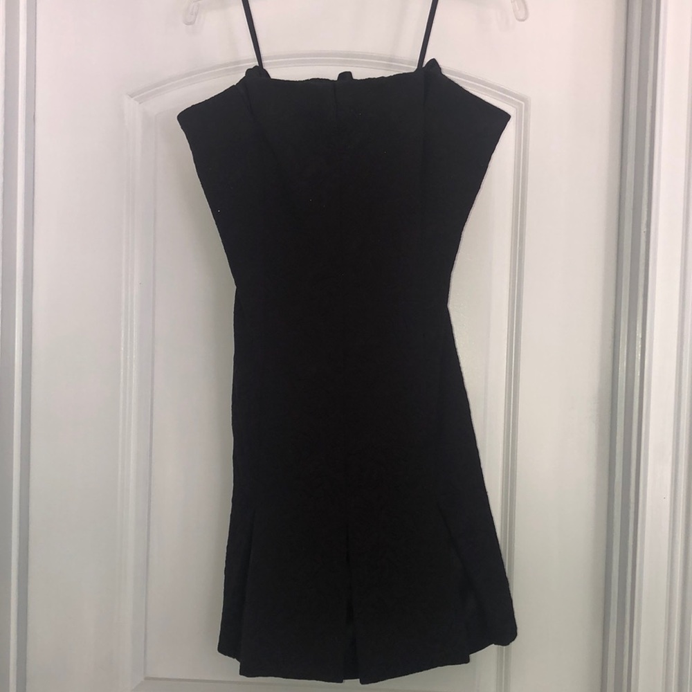Pleated Jacquard Print Cocktail Dress